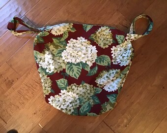 Handmade Hydrangea Hobo Bag with Pockets - Free Shipping