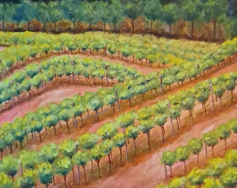 Instant Download of Sonoma County Vineyard  Scene, High Resolution, from original acrylic, ready for printing