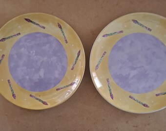 Vintage Essex Bois d'Arc Set of Two Asparagus Salad Plates