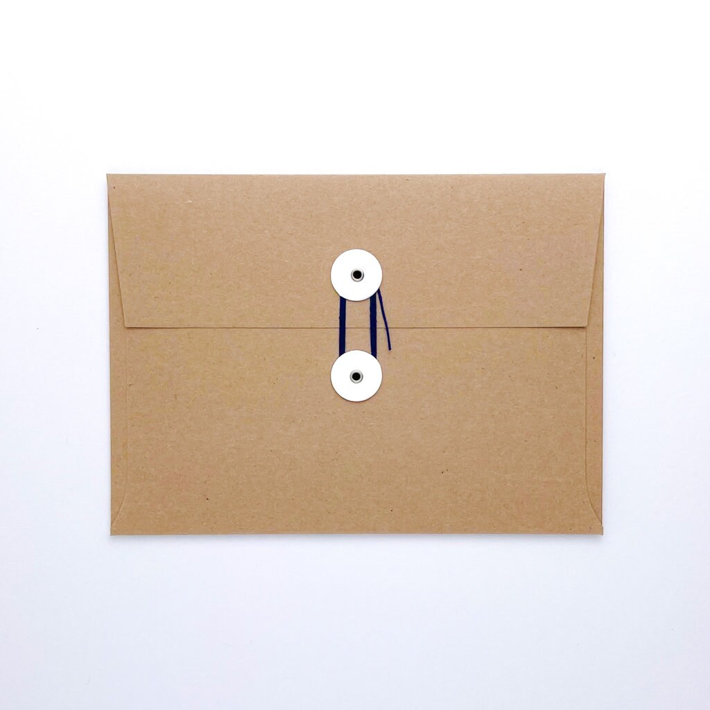 A7 String Tie Envelopes, White Buttons - Etsy