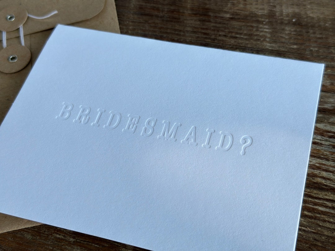 Bridesmaid? | Ask Card | Proposal Card | Letterpress | Minimal | Simple ...