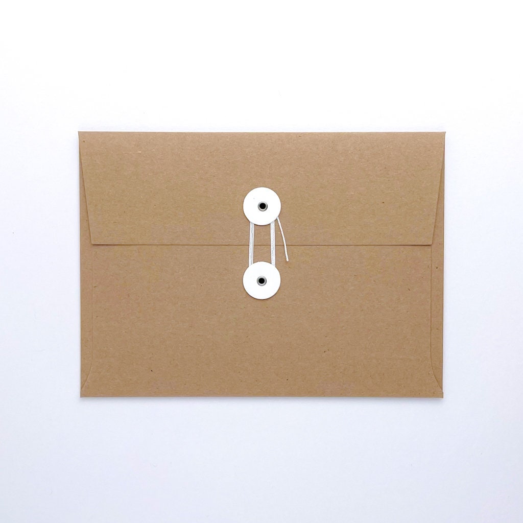 A7 String Tie Envelopes, White Buttons - Etsy