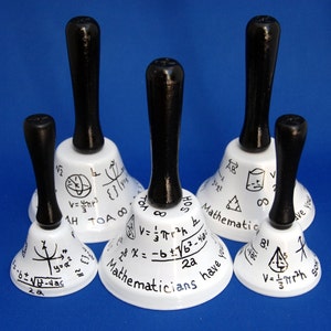 Teachers, Science, Math, Mathematics, Biology, Chemistry, Physics, Cowbell, Service, Call , Hotel,  or Desk Bell. Tea Bell, Noise Maker.
