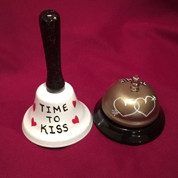 Love, Time to Kiss, Wedding Bell, Couple, Service, Call , Hotel,  or Desk Bell, Tea Bell, Teacher, Free Personalization, Ring for Service .