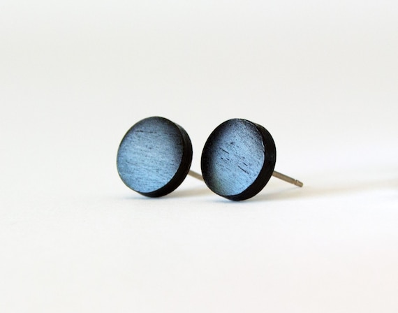 Mens wooden shop earrings