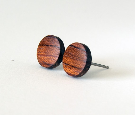 Wooden circle earrings deals
