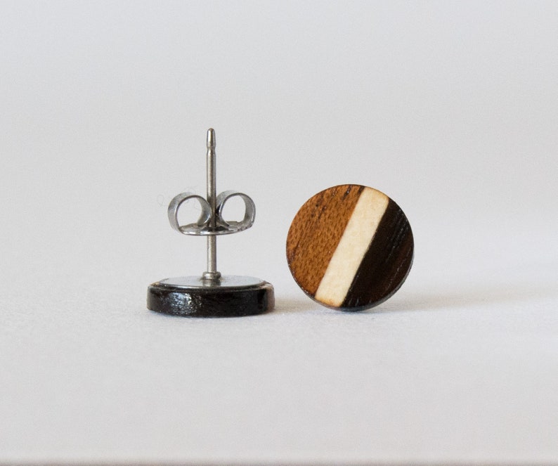 Mens wood stud earrings Clearance