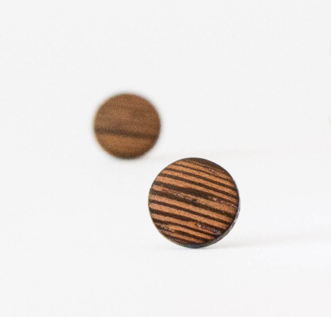 Wenge Wood Stud Earrings, Unisex Earrings, Mens Stud Earrings, Wood