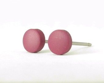 Burgundy studs, burgundy earrings, unisex studs, dark red studs, matte studs, burgundy stud earrings, mens earrings, mens studs