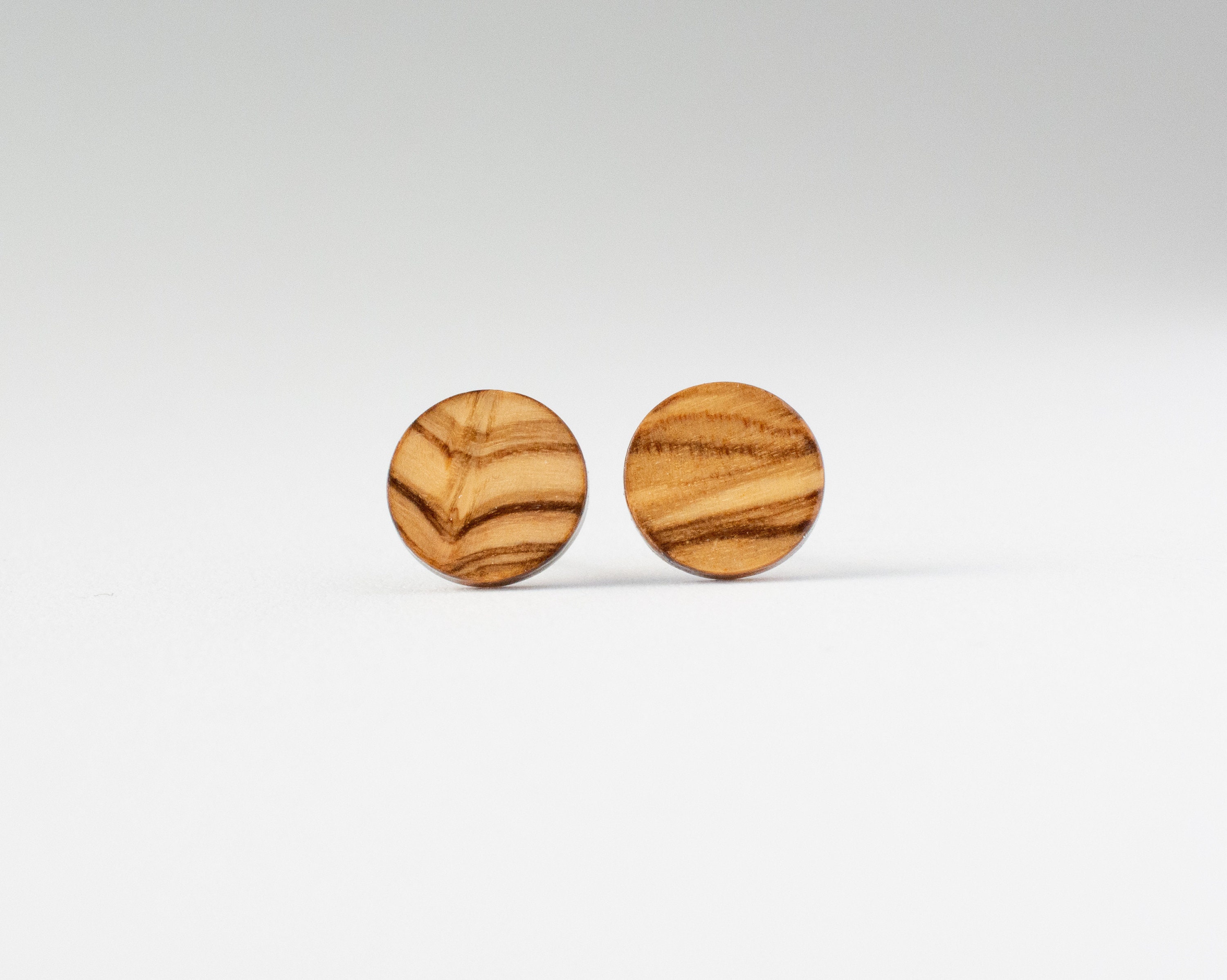Olive Wood Stud Earrings, wood earrings, unisex, mens stud earrings, wood studs, wooden studs, , natural wood studs, light wood earrings