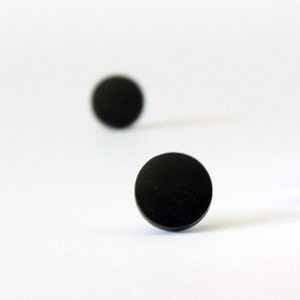Black Ebony Wood Studs, wood earrings, minimalist studs, men&#39;s stud earrings, stud earrings black, wood post earrings, stud earrings for men
