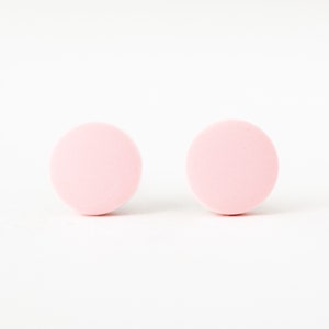 pale pink studs, matte light pink earrings, pink stud earrings, matte pink studs, pink stud earrings, pastel pink studs, pink post earrings image 3