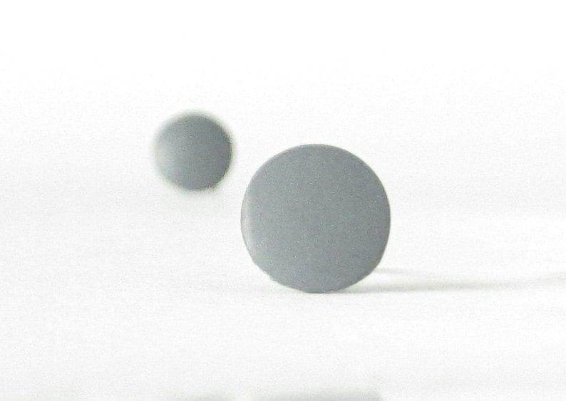 Minimalist Stud Earrings, matte gray earrings, unisex earrings, matte gray studs, gray posts, gray stud earrings, earrings for men image 2