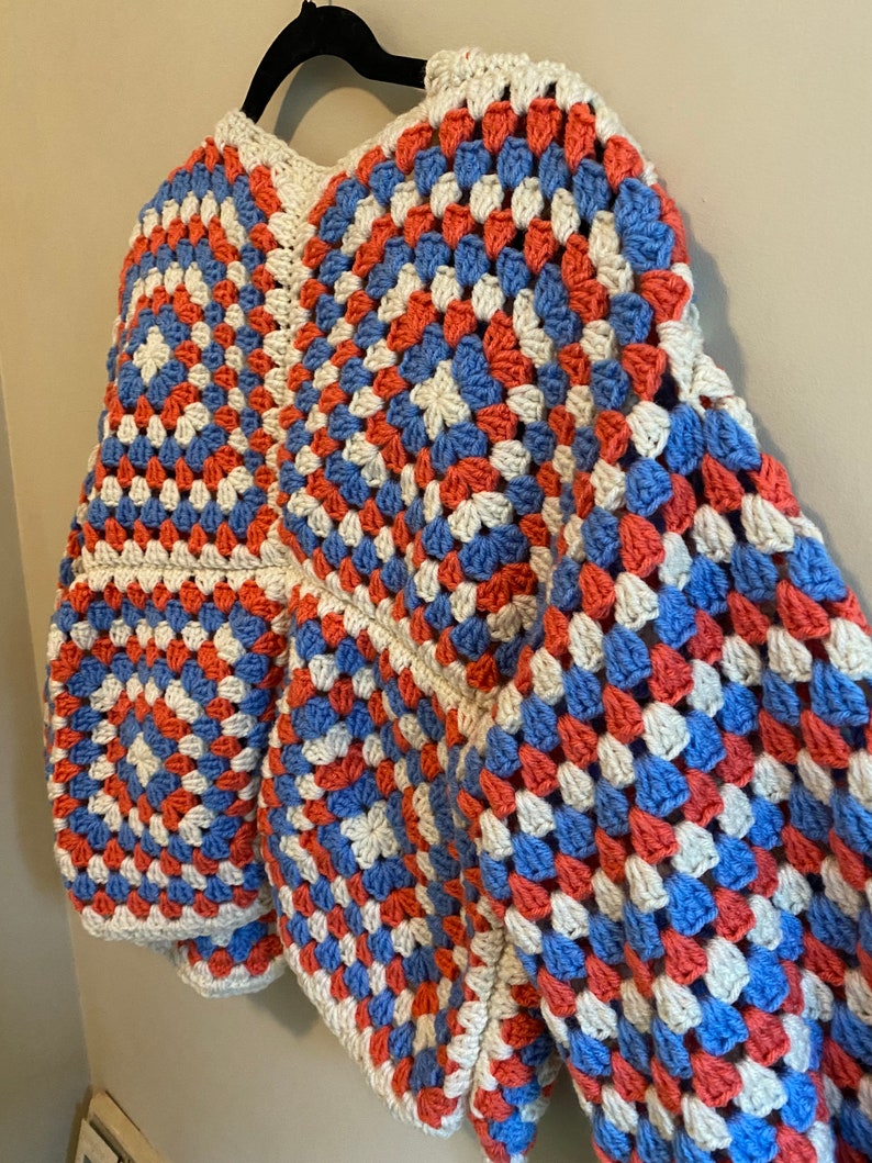 Crochet Granny Square Cardigan Etsy