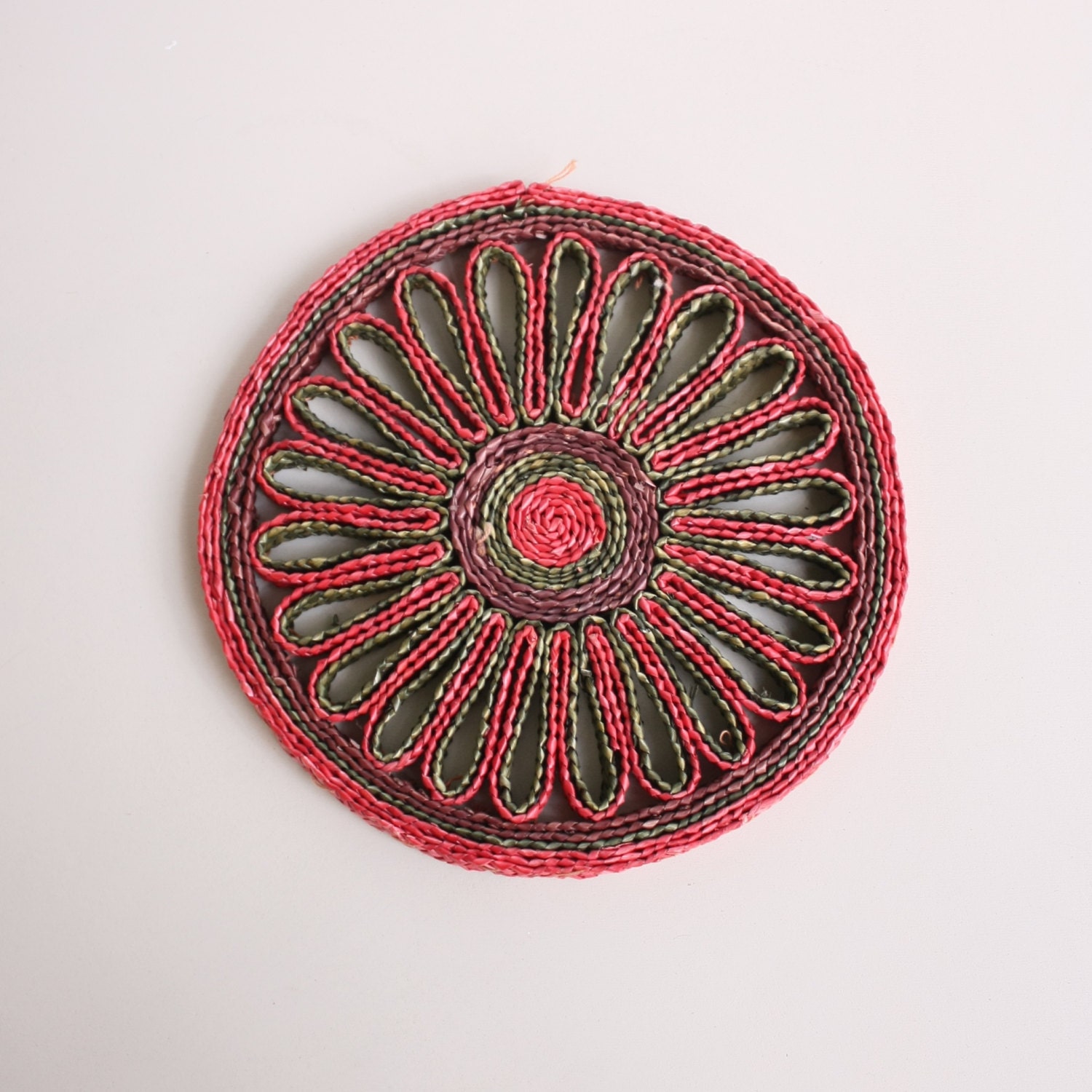 Vintage Straw Trivet | Etsy