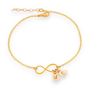 Infinity Bracelet, TWO Monograms Bracelet, Personalized Initial Bracelet, Sister Bracelet, Couple Jewelry