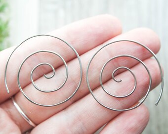 Titanium Spiral earrings | Hypoallergenic earrings | Nickel free hoops | Spiral hoops | Niobium hoops | Titanium Hoops | Spiral earrings