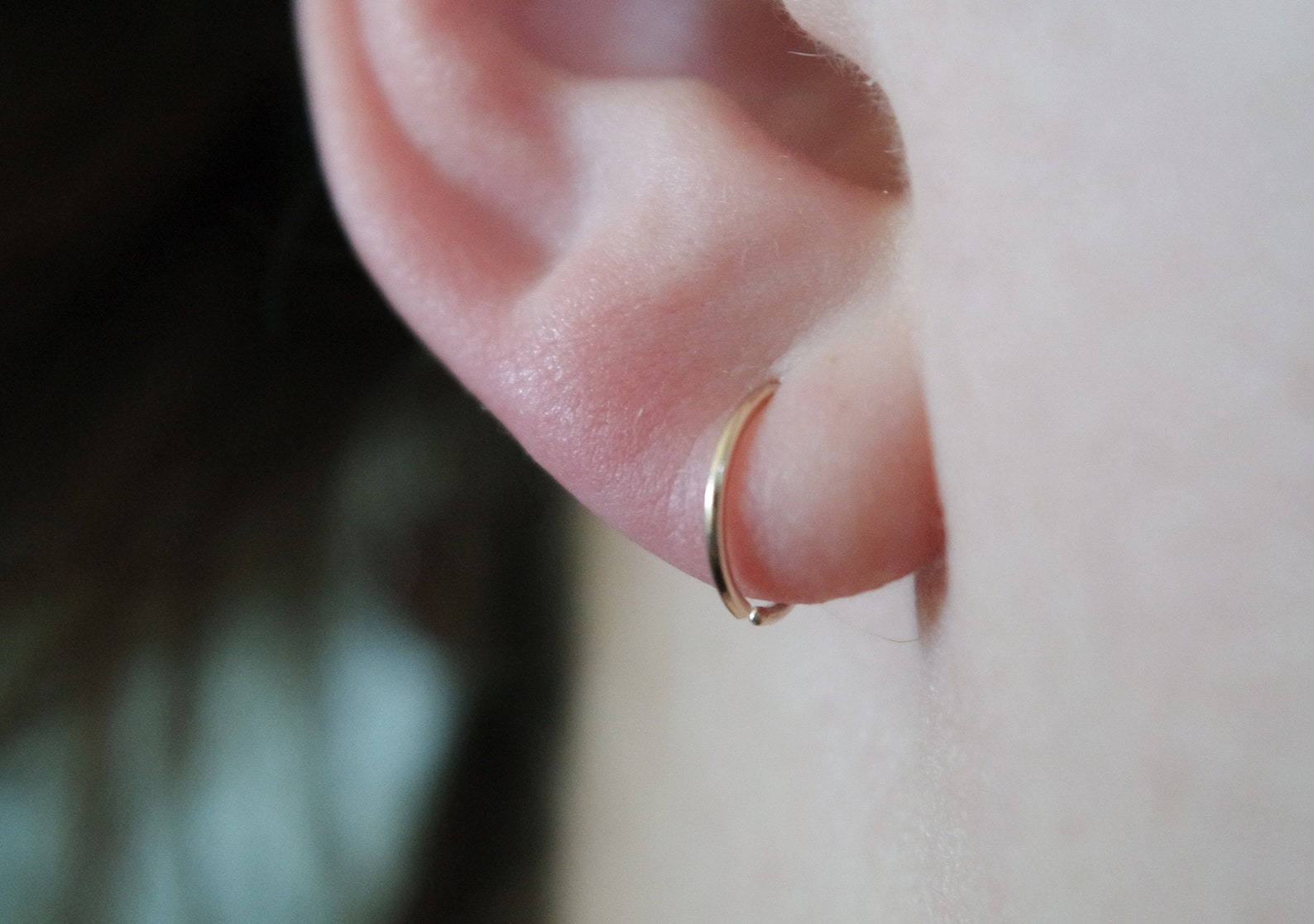 Endless hoop earring Titanium hoop earrings Simple wire Etsy