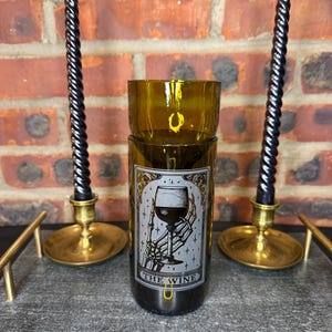 Wine Tarot Card Hydroponic Upcycled Wine Bottle Planter