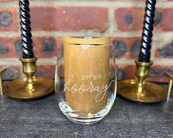 Celebration Etched 15oz Wine Glass