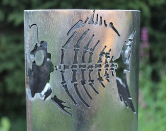Garden torch motif frogfish skeleton 139.7 x 155