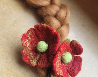 Felt flower hair clip