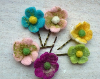 Felt flowers hair flower