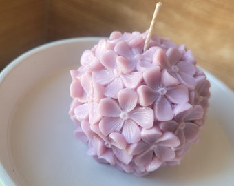 Candle ball hydrangea motif candle