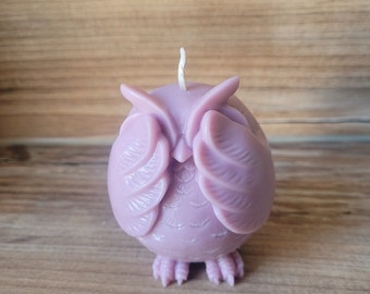 Motif candle owl candle rapeseed wax