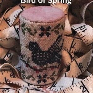 Primitive Cross Stitch Pattern Bird of Spring by Dames of the Needle