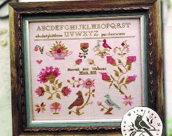 Primitive Cross Stitch Hannah Ann Wallace 1850 by Brenda Gervais