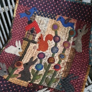Hoppity Lane PDF Downloadable Applique Wall Quilt  by Marian Edwards