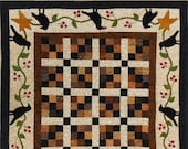 Wool Applique and Pieced Runner - Crows and Berries Quilted Runner - Choose Pattern Only or Pattern with Wool Kit