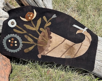 Cornucopia designed by Maggie Bonanomi - Wool Kit Option Available using Blackberry Primitives Hand-dyed Wool