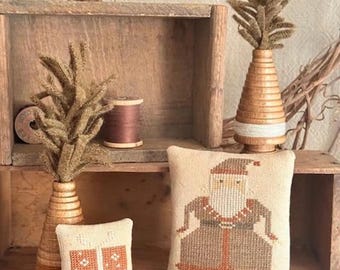 Primitive Cross Stitch Pattern - Cheerful Giver by Lori Brechlin