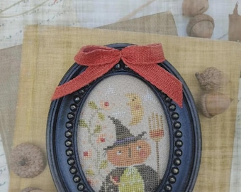 Primitive Cross Stitch Pattern Hocus Pocus by Brenda Gervais