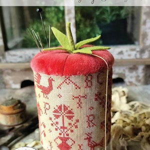 Primitive Cross Stitch Pattern PA Dutch Sampler Pinkeep by Brenda Gervais