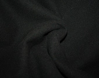 Wool Fabric - Premium Solid Black - IMPORTANT - See Chart &quot;Cut Size Based on Quantity Chosen&quot; Located in &quot;Item Description&quot; Below
