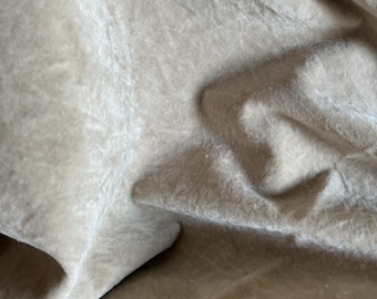Hand-dyed Velvet - 100% Cotton - Color Perfectly Beige