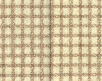 Mill-dyed Wool Tan/Cream Check Reversible IMPORTANT: See Description for Available Cut Sizes & Enter QUANTITY Based on Desired Cut Size