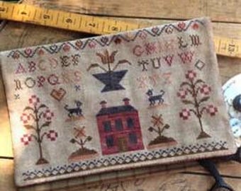 Primitive Cross Stitch Schoolgirl Sampler by Stacy Nash