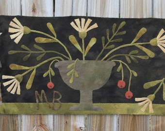 Wool Applique Pattern Old Settlement Designed by Maggie Bonanomi - Blackberry Primitives Hand-dyed Wool Kit Option Available
