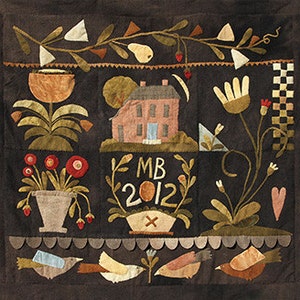 Wool Applique Pattern Tavern House  Bedcover  Designed by Maggie Bonanomi - Kit Option Available