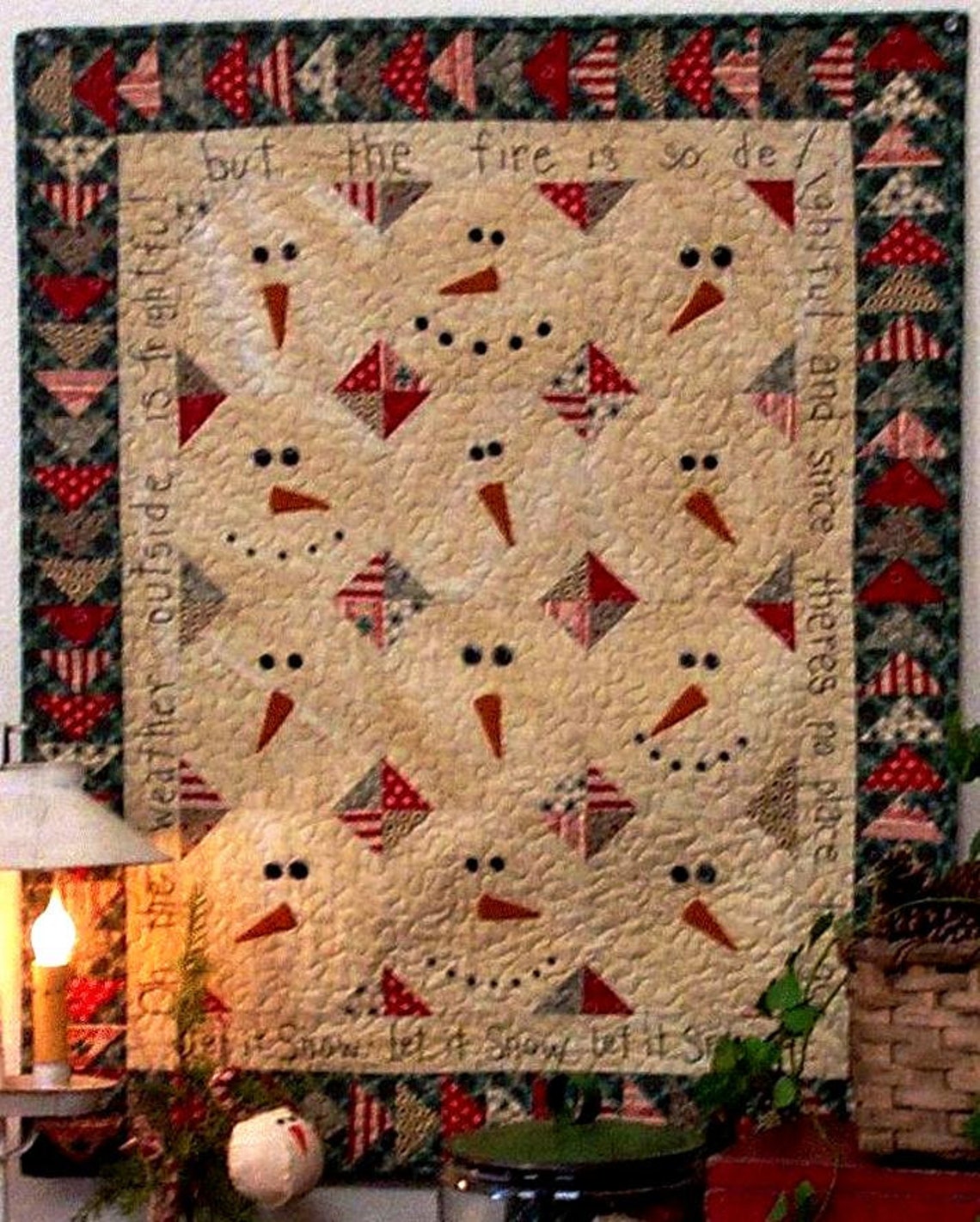 Quilt Pattern Let it Snow Applique Wall Quilt and Snowman Etsy
