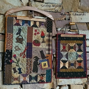 Stitch Witch PDF Downloadable Applique Wall Hanging and Doll Quilt by Marian Edwards