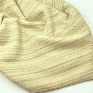 Wool Fabric - Cream with Gray Stripe - IMPORTANT - See Chart &quot;Cut Size Based on Quantity Chosen&quot; Located in &quot;Item Description&quot; Below