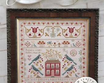 Primitive Cross Stitch Rejoice Evermore by Brenda Gervais