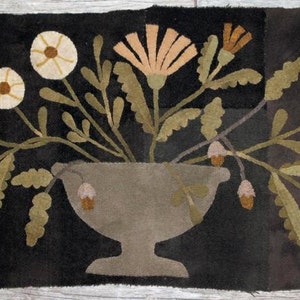 Wool Applique Pattern Homestead Bouquet Designed by Maggie Bonanomi - Blackberry Primitives Hand-dyed Wool Kit Option Available