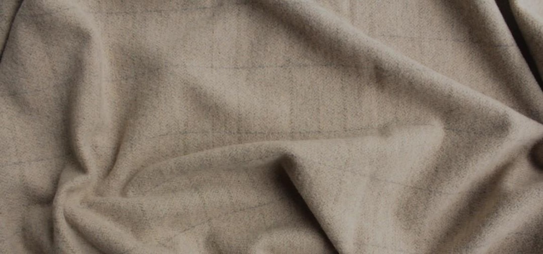 Wool Fabric Wood Ash Windowpane - IMPORTANT - See Chart 