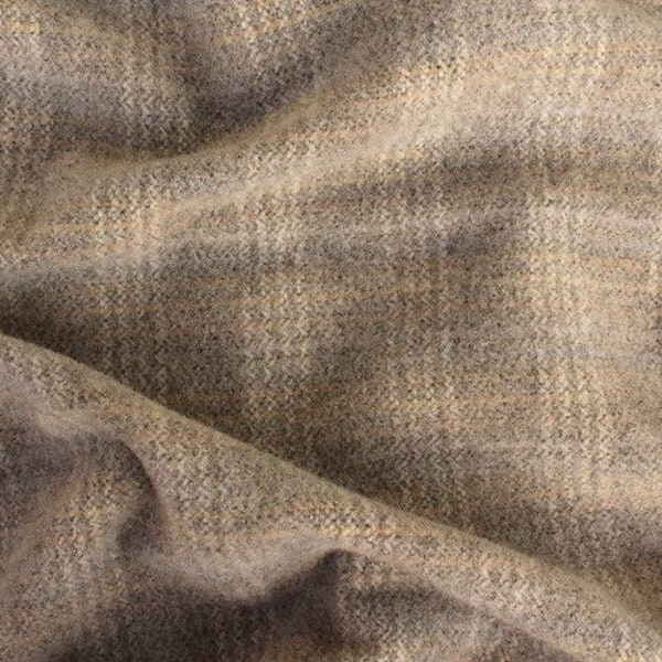 Wool Fabric - Neutral Light Gray Plaid - IMPORTANT - See Chart "Cut Size Based on Quantity Chosen" Located in "Item Description" Below